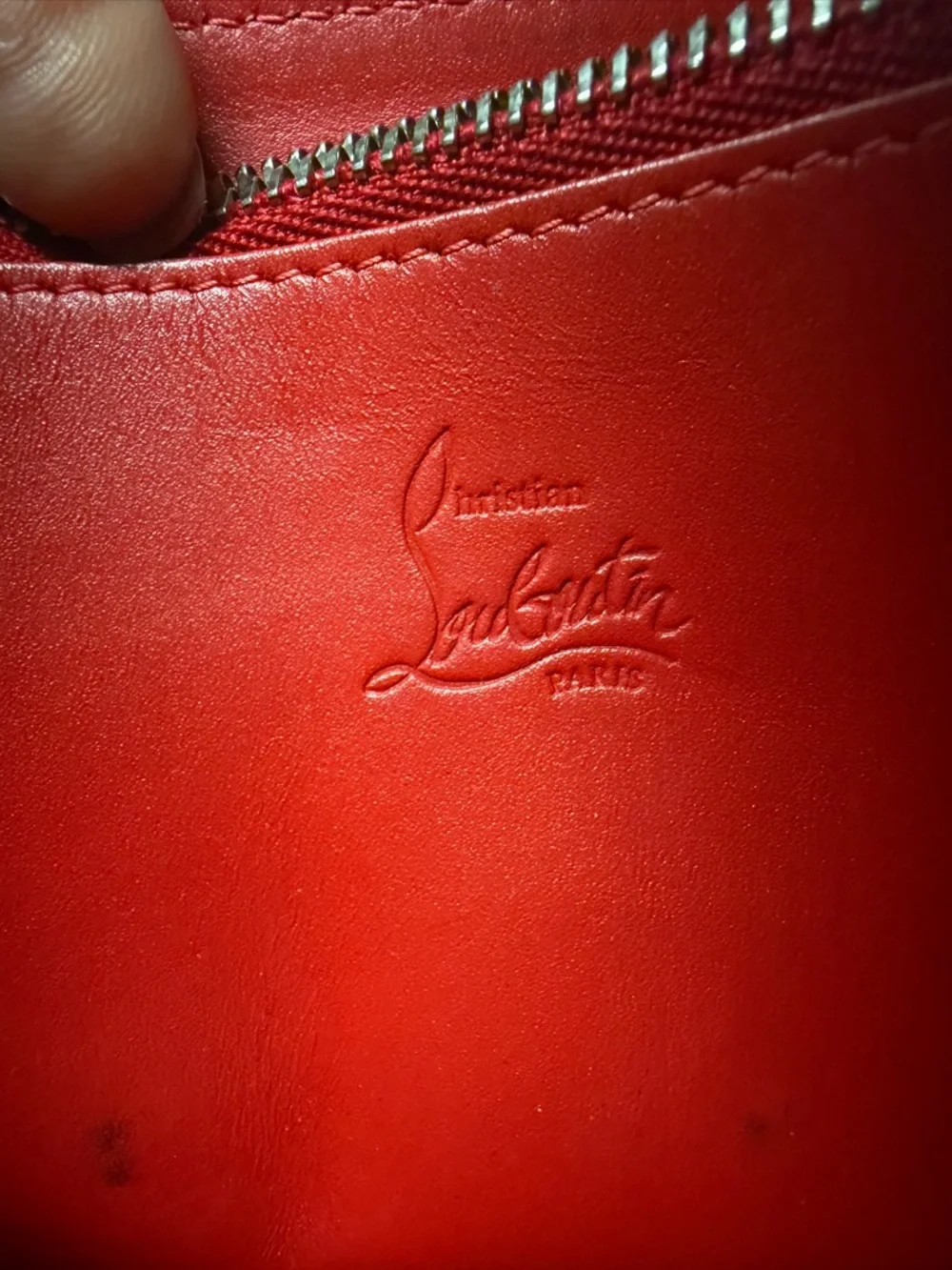 Christian Louboutin Studded Panettone Zip Around Wallet Pink Spiked Leather